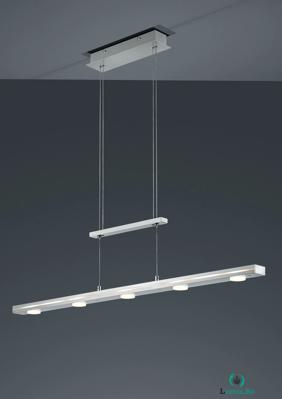 Lustra Lacal, TRIO, 100x8x160 cm, 4W, 7x SMD, metal, nichel mat la 1,029.00 lei ron
