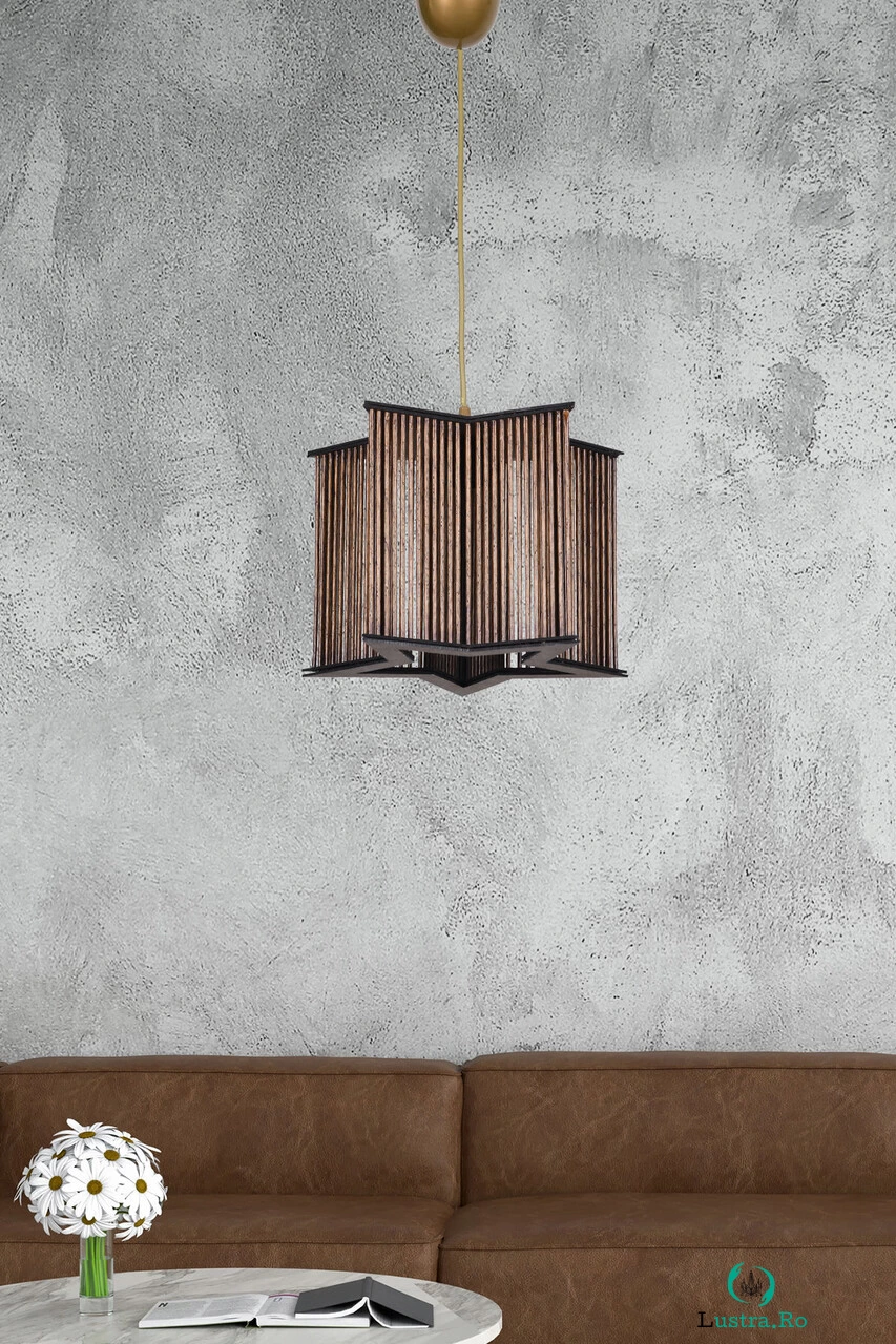 Lustra, FullHouse, 390FLH1598, Metal, Negru / Aur roz