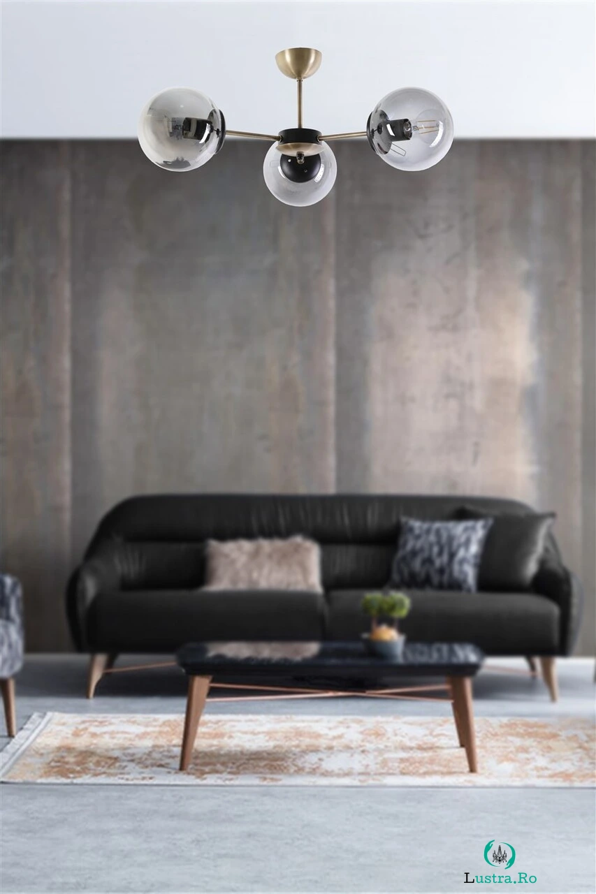 Lustra, Venus, Stala, 55 x 25 cm, 3 x E27, 60W, cupru/fumuriu
