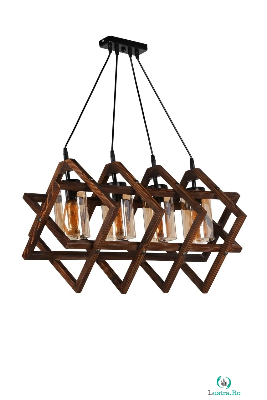 Candelabru, Luin, 8309-4, E27, 60 W, lemn/metal la 309.00 lei ron