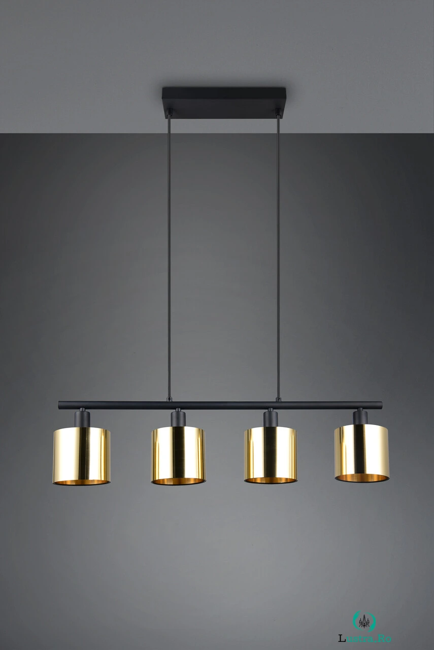 Lustra Jason, RL, 75x12x150 cm, 10W, 4x E14, metal, auriu